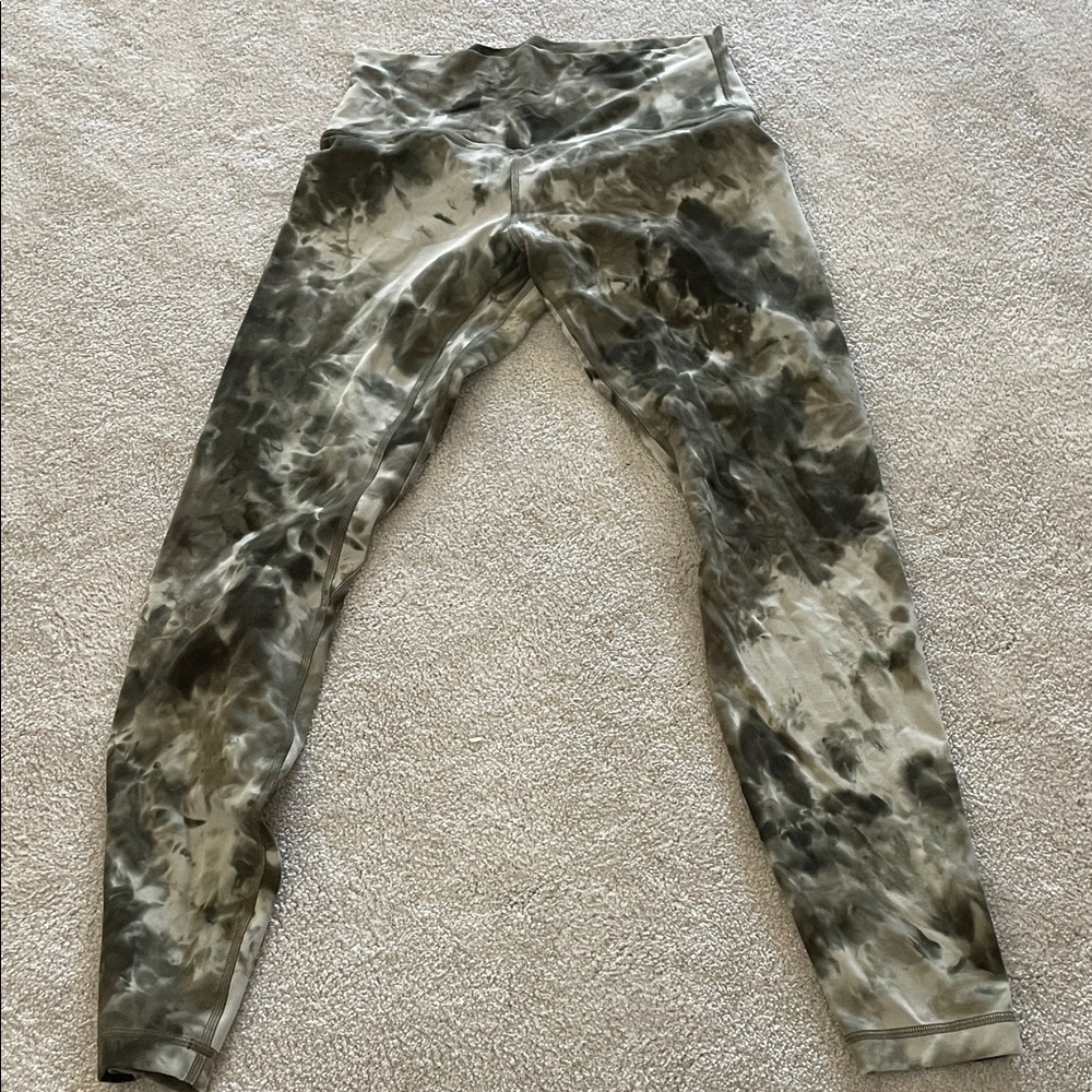 lululemon athletica Green/Gray Tie-Dye Leggings
